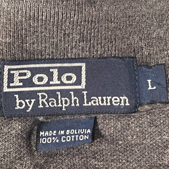 POLO by RALPH LAUREN 100%cotton men short sleeve gray polo shirt/size L - Picture 5 of 5